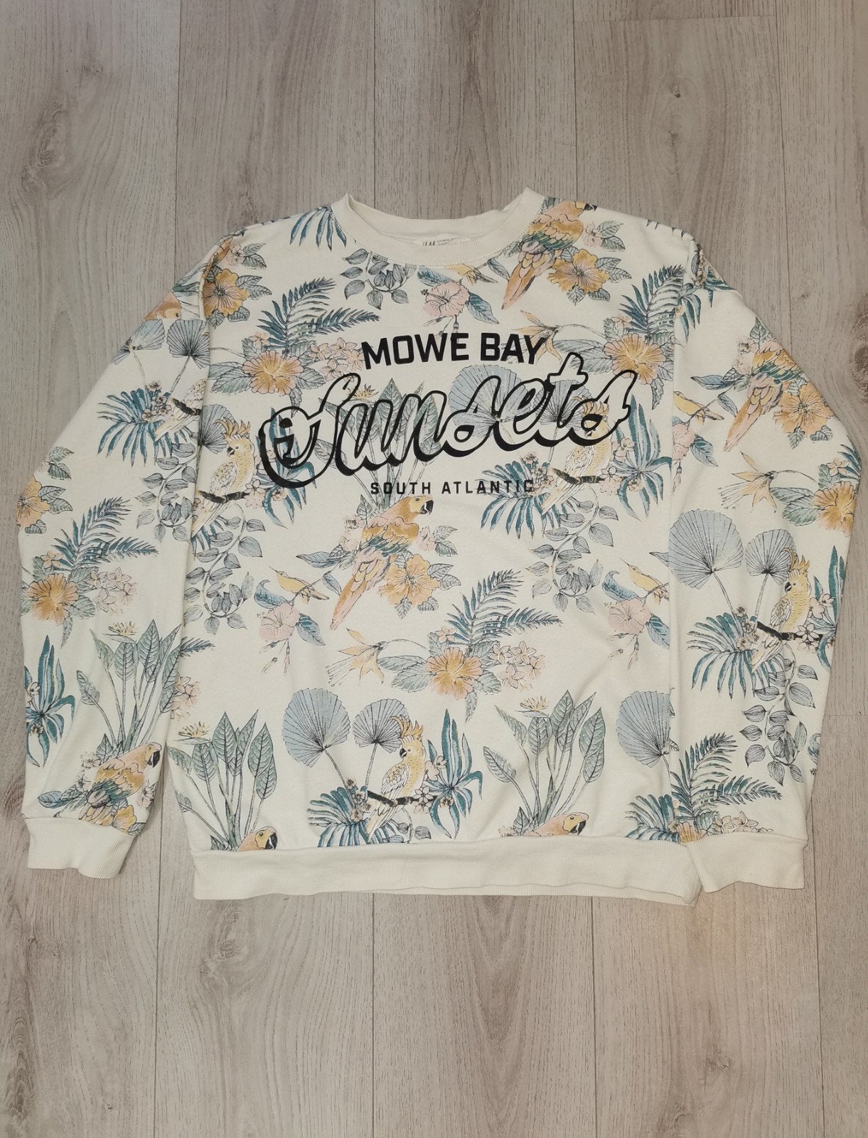 H&M Trui Meisjes 158/164 Tropische Print Papegaaien Bloemen, Ophalen of Verzenden, Zo goed als nieuw, Meisje, Trui of Vest