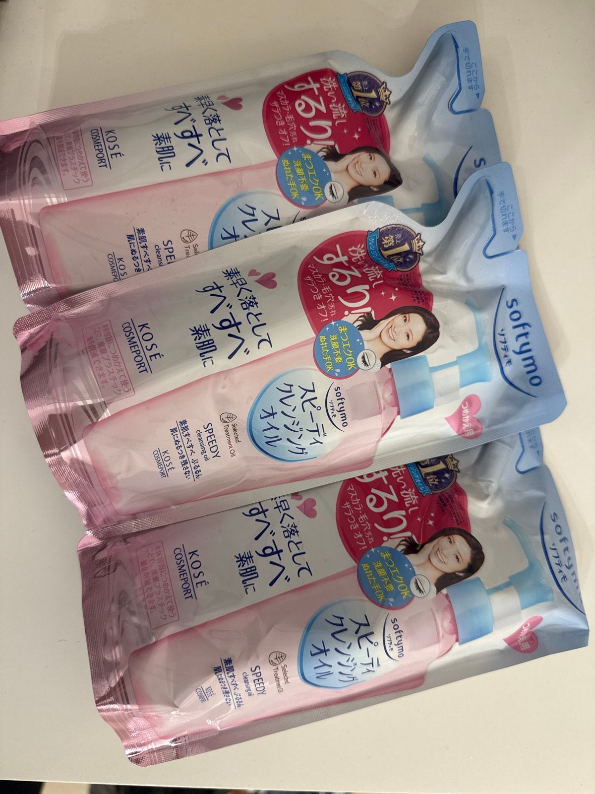 Kose Softymo Speedy Cleansing Oil Refill (3 stuks), Ophalen of Verzenden, Nieuw, Gehele gezicht, Reiniging