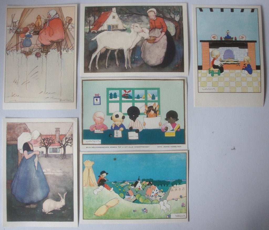 6 Ansichtkaarten Voor het Kind December 1937, ongelopen, Ophalen of Verzenden, 1920 tot 1940, Ongelopen, Kinderen