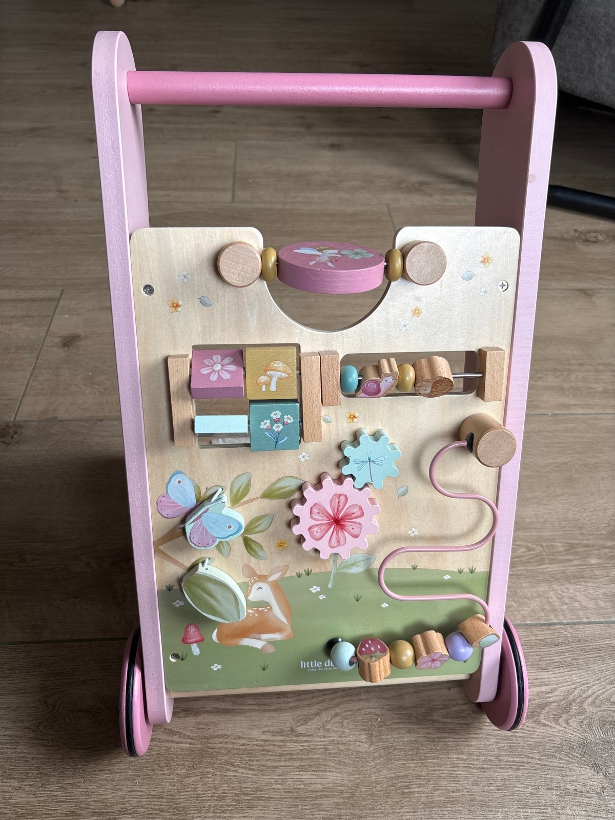 Little Dutch Houten Loopwagen Flowers & Butterflies, Ophalen, Zo goed als nieuw, Overige typen, Met wieltjes