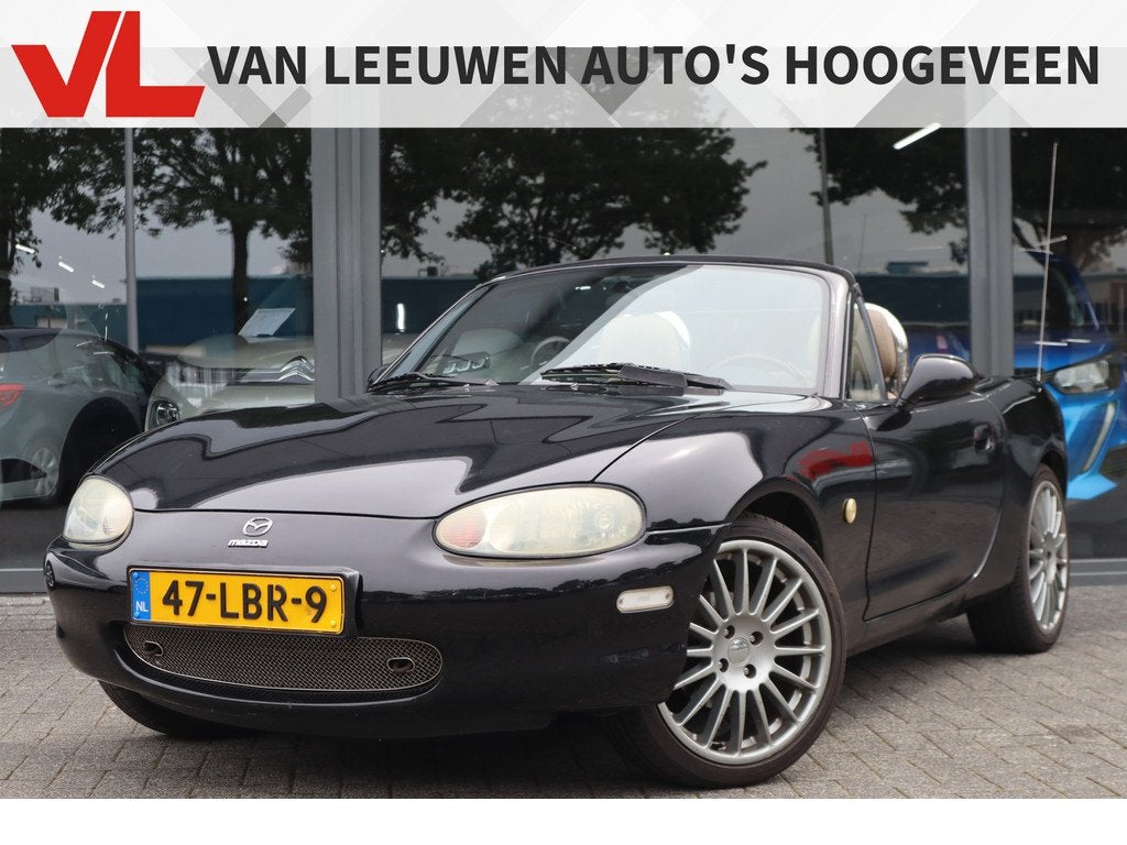 Mazda MX-5 1.6i Touring | Leder | Stoelverwarming | Sport Ui, Achterwielaandrijving, Beige, Cabriolet, Zwart