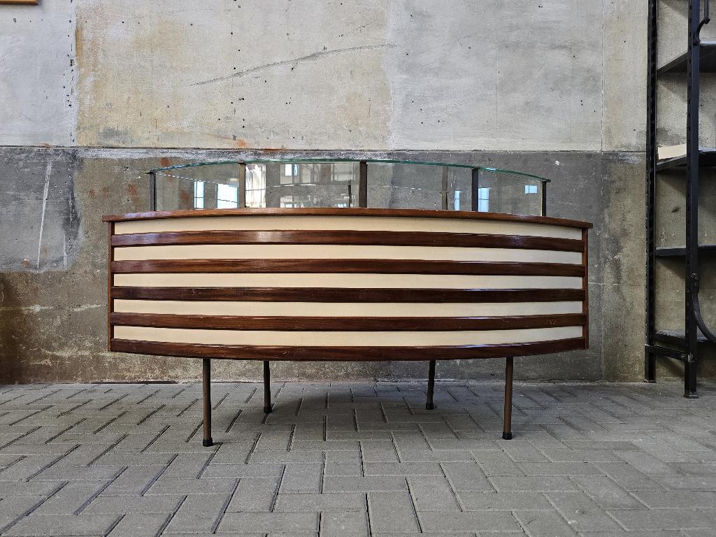 Vintage Toonbank | Mid Century Winkel Vitrine Balie Counter, Huis en Inrichting, Kasten | Vitrinekasten, Met plank(en), Gebruikt