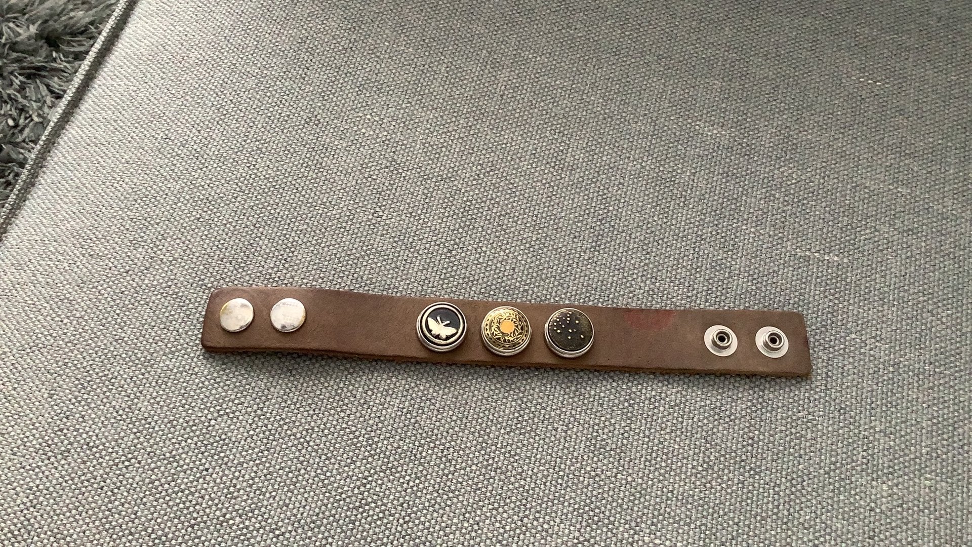Noosa Amsterdam lederen armband met chunks, Sieraden, Tassen en Uiterlijk, Armbanden, Ophalen of Verzenden, Gebruikt, Bruin, Leer