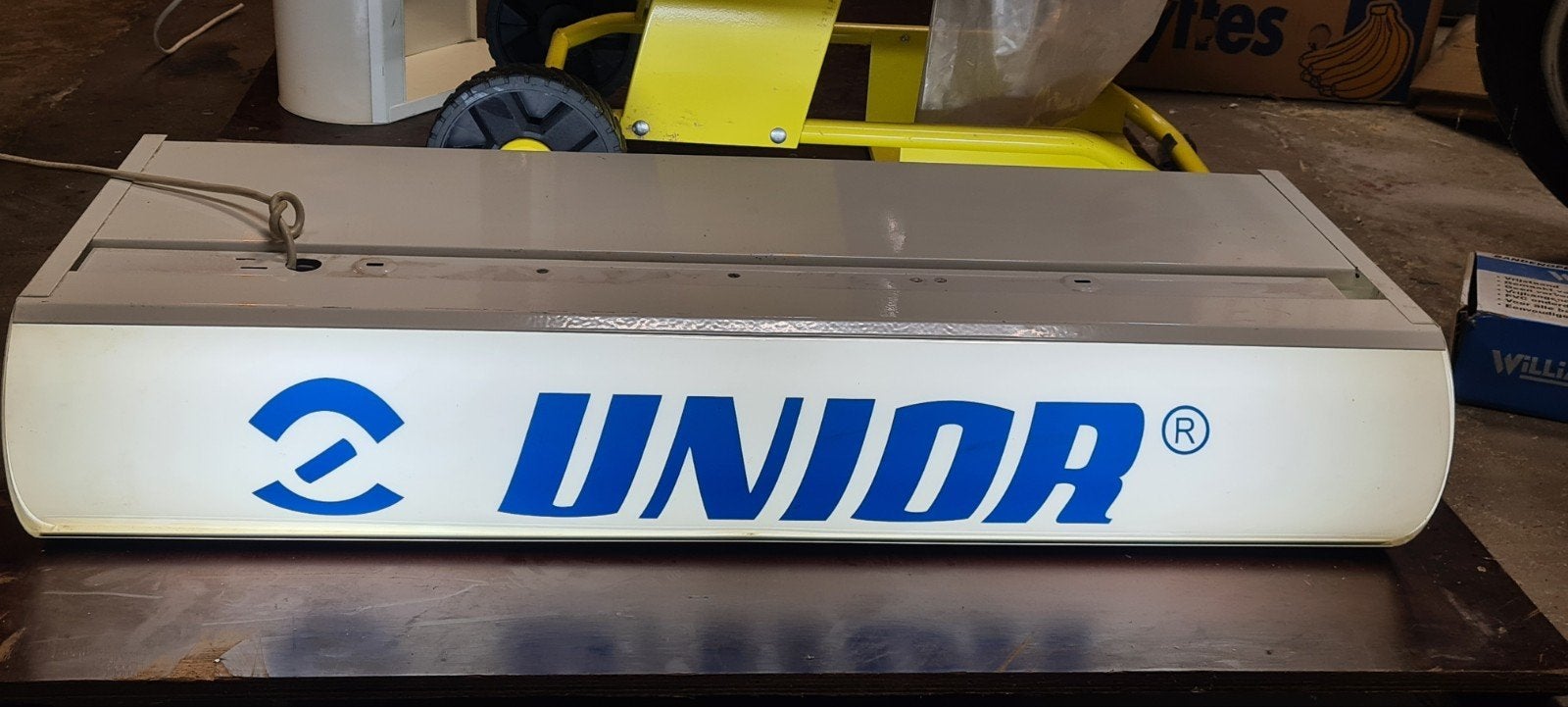 Unior Lichtbak Reclamebord - Uniek Decoratiestuk, Ophalen, Zo goed als nieuw
