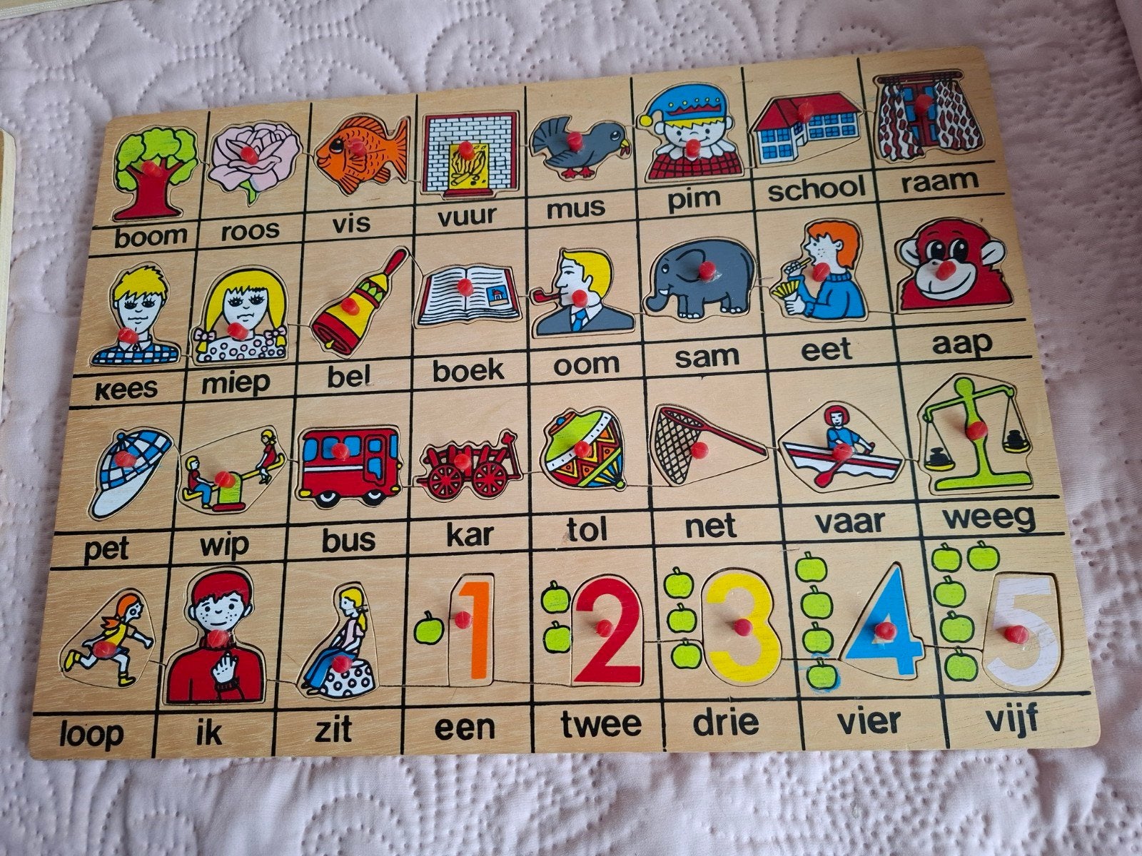 Houten Insteekpuzzels: Boerderij & Woorden/Cijfers, Ophalen, 2 tot 4 jaar, Gebruikt, 10 tot 50 stukjes