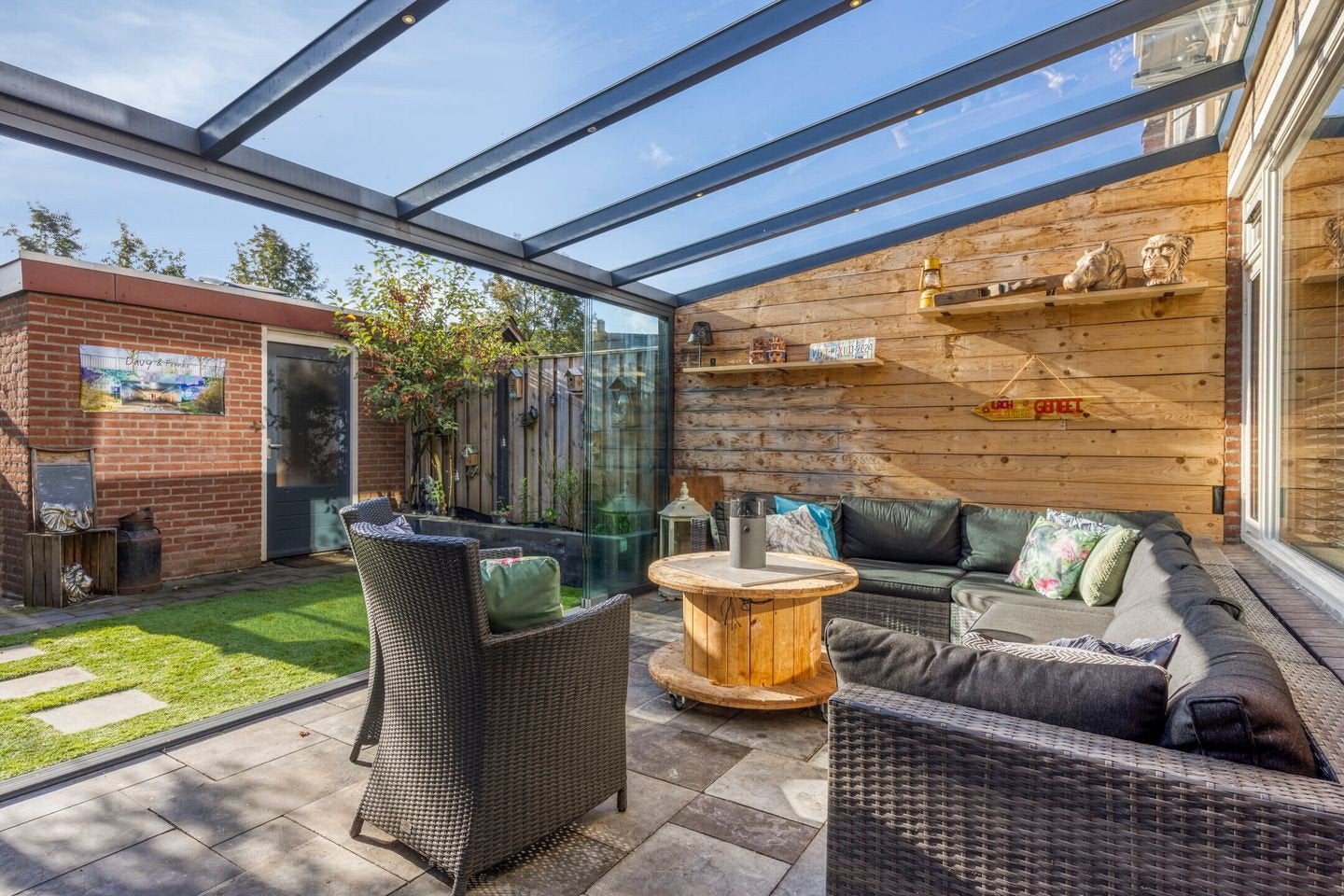 Luxe Wicker Loungeset met Comfortabele Kussens, Tuin en Terras, Ophalen of Verzenden, Zo goed als nieuw, Loungeset, Wicker