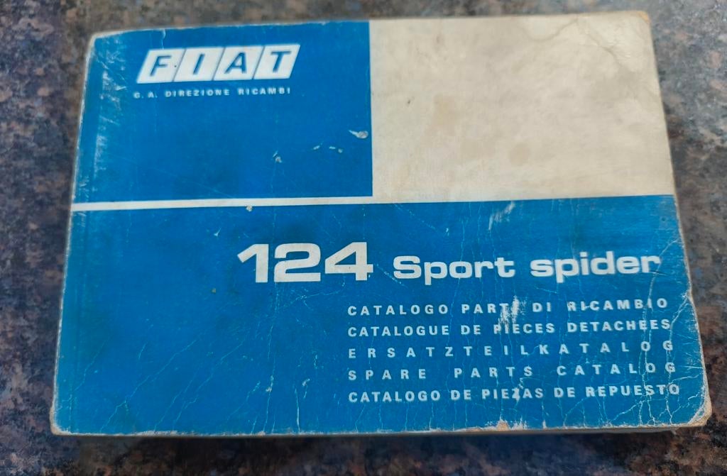 Onderdelencatalogus Fiat Sport Spider 1975 - Zeldzaam, Ophalen of Verzenden, Zo goed als nieuw, Overige merken