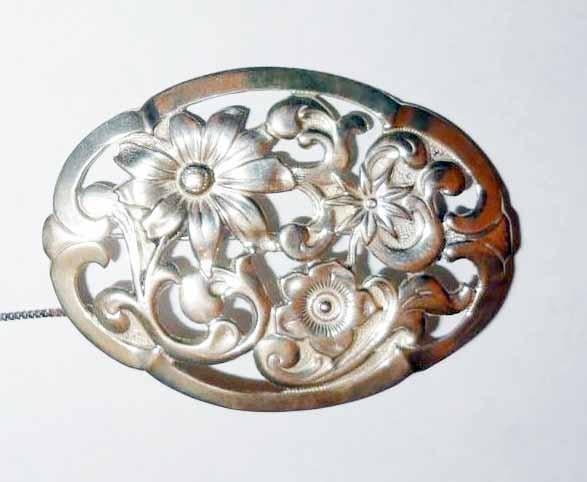 Broche Alex Meijer 835 zilver Bloemen Art Nouveau, 4 tot 7 cm, Verzenden, Nieuw, Zilver
