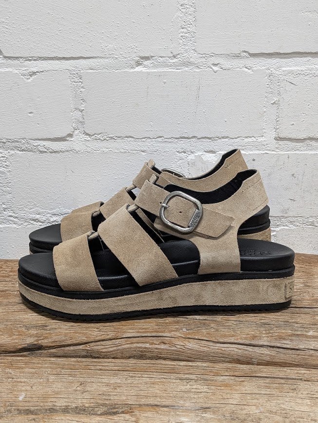 Shabbies - Suedeleren dames sandalen maat 42 - Nieuw €129, Shabbies Amsterdam, Beige, Nieuw, X
