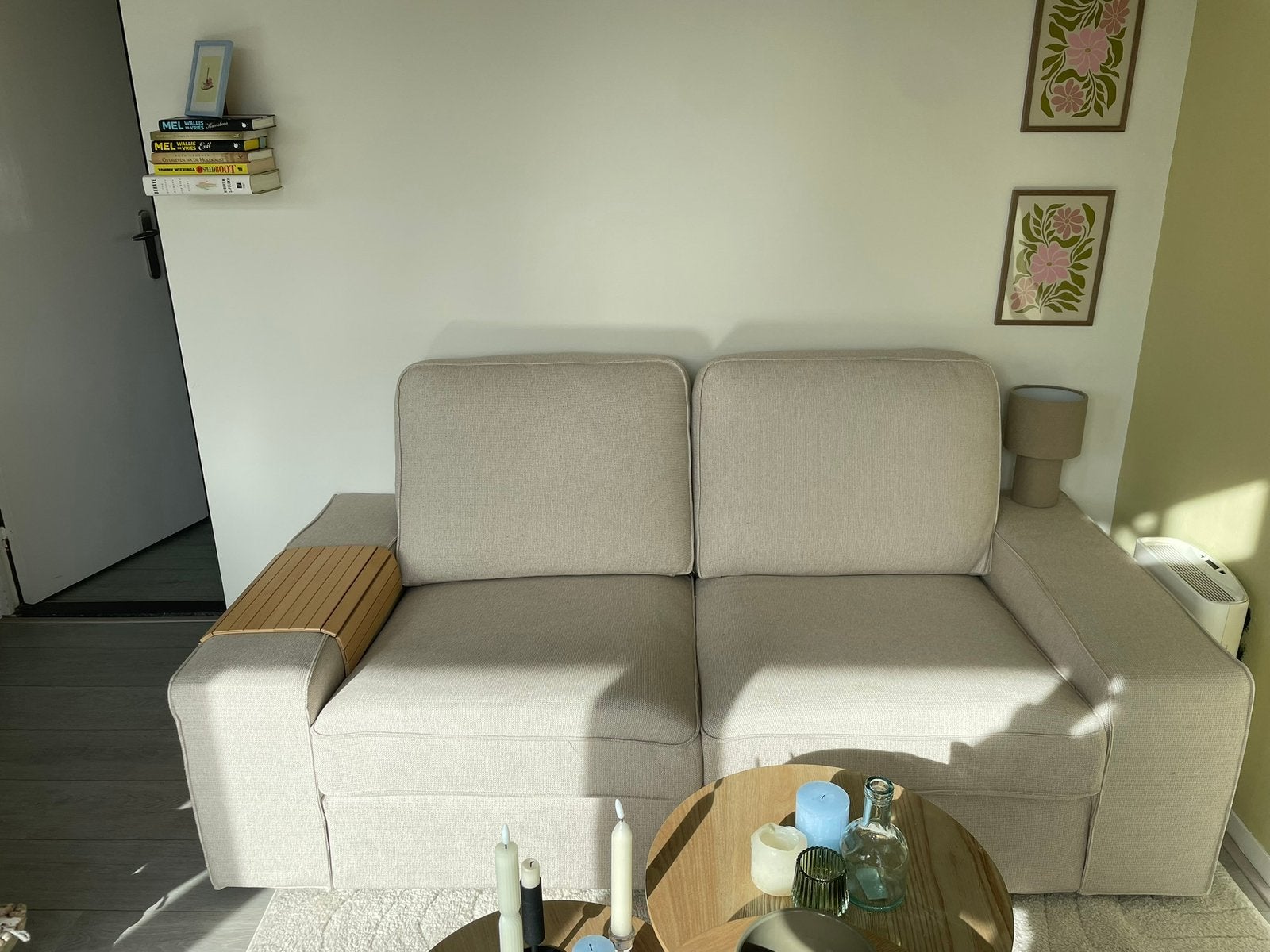 beige bank, Ophalen, Zo goed als nieuw, Stof