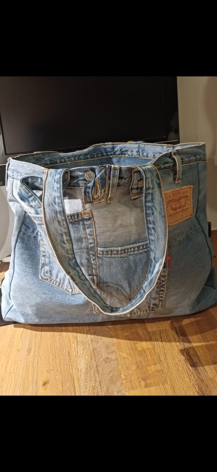 Nieuwe handgemaakte Levi's boodschappentas, Sieraden, Tassen en Uiterlijk, Tassen | Damestassen, Ophalen of Verzenden, Nieuw, Blauw