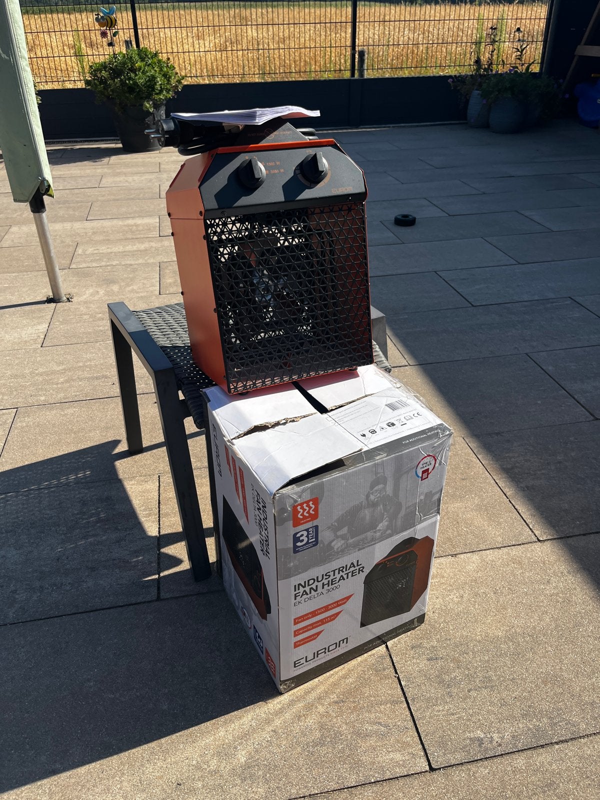 Eurom Industriële Heater EK Delta 3000W, Doe-het-zelf en Verbouw, Ophalen, Zo goed als nieuw, 800 watt of meer, Overige typen