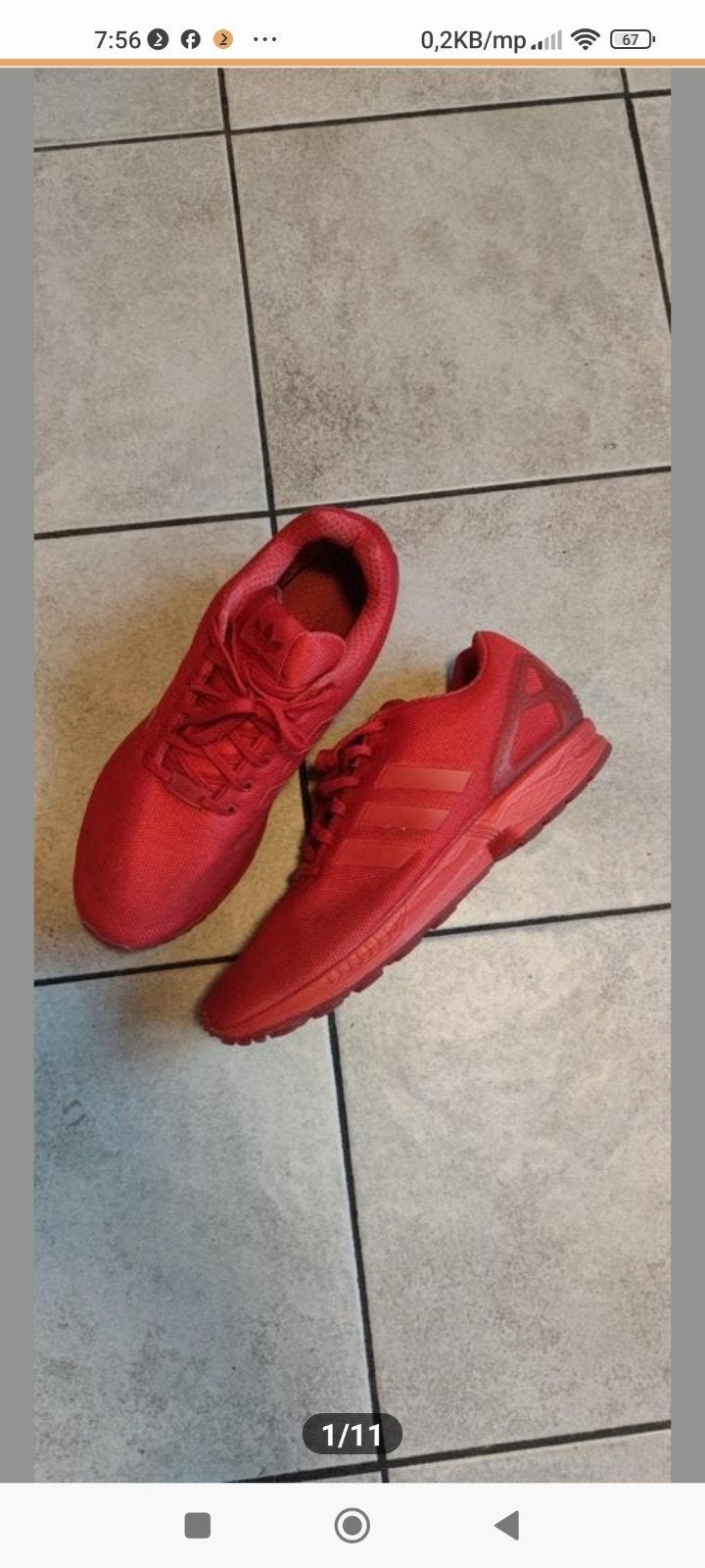 ADIDAS ZX FLUX RED sneakers maat 46, Ophalen of Verzenden, Gedragen, Overige kleuren