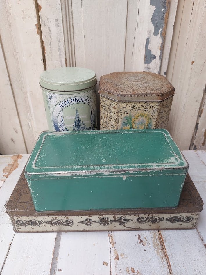 Groen metalen blikje, Ophalen of Verzenden
