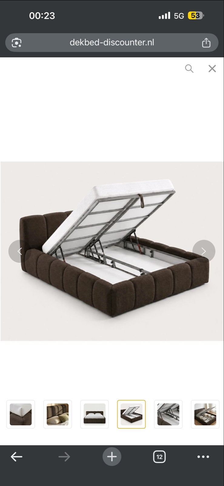 Foto 4 van Palermo Bruin Boxspring met opbergruimte en matras - 180x200