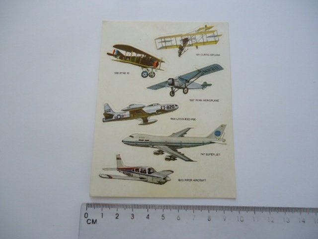 sticker oud Boeing 747 vliegtuig Pan Am piper vliegtuig 1973, Verzenden, Zo goed als nieuw, Auto of Motor