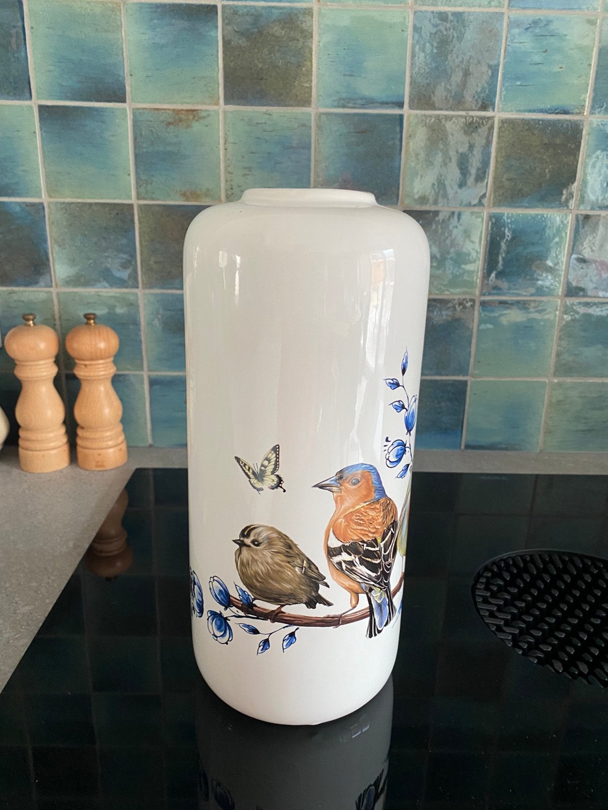 Vaas hoger model Heinen Delfts Blauw, Huis en Inrichting, Ophalen of Verzenden, Nieuw, Blauw