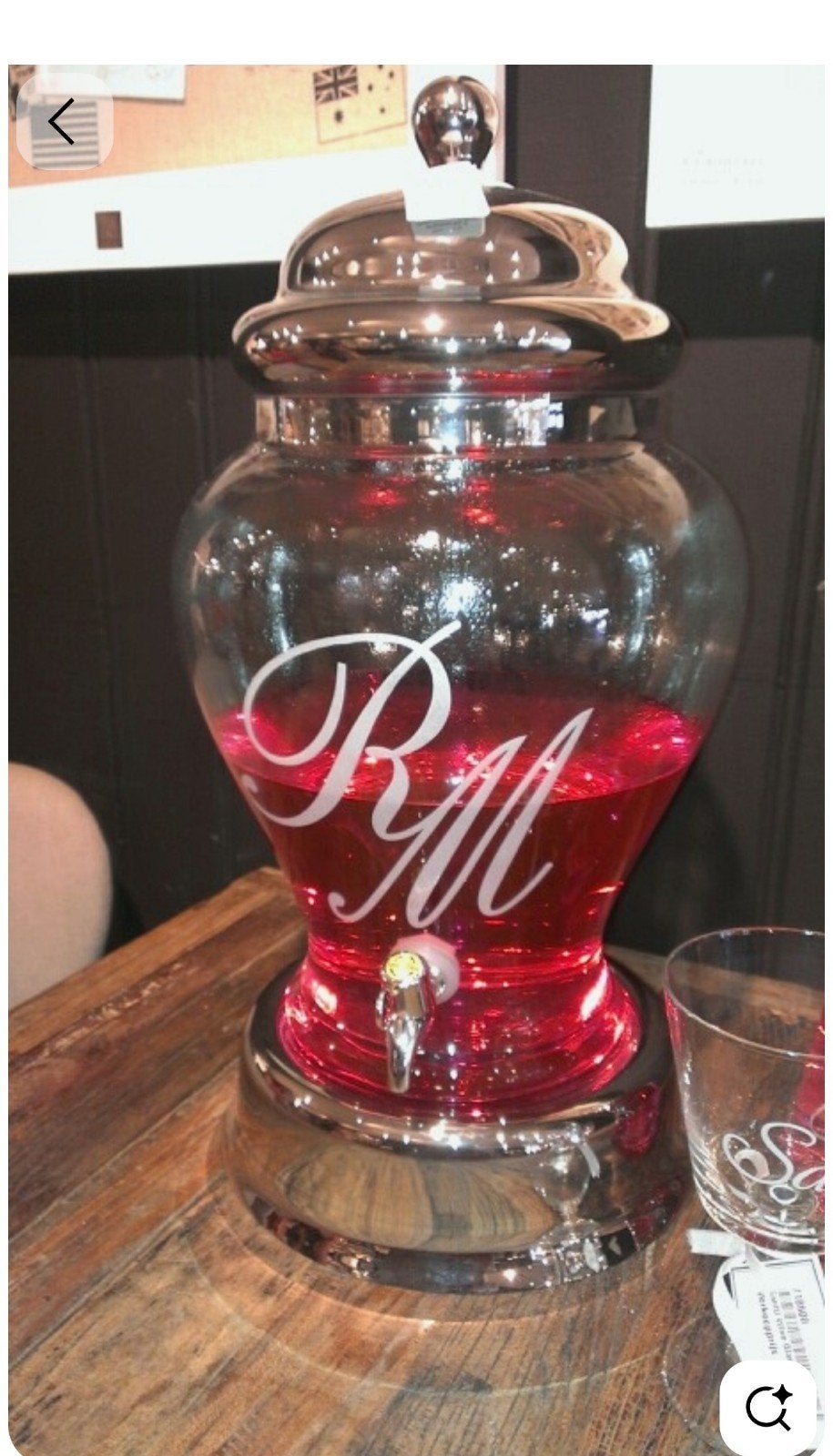 Zeldzame Riviera Maison Limonade Dispenser, Huis en Inrichting, Woonaccessoires | Overige, Ophalen, Glas, Zilver, Klassiek