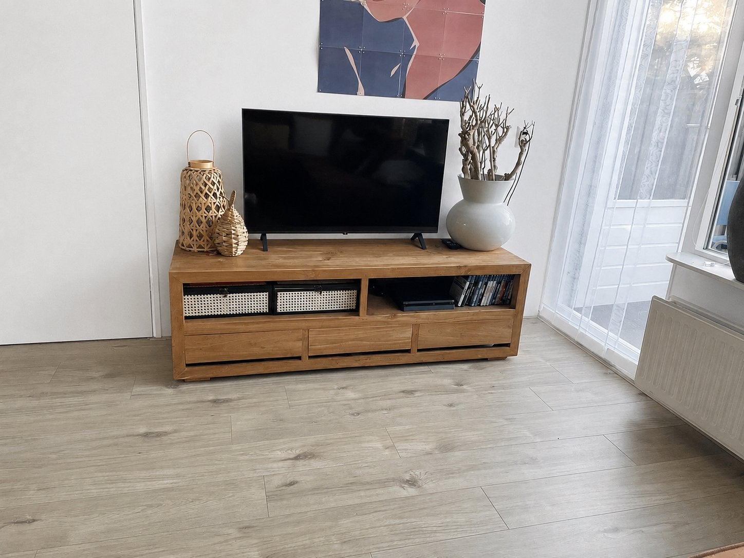 Teakhouten TV Meubel 160x60x60 - Solide en Tijdloos Design, Huis en Inrichting, 150 tot 200 cm, Teakhout, Ophalen of Verzenden