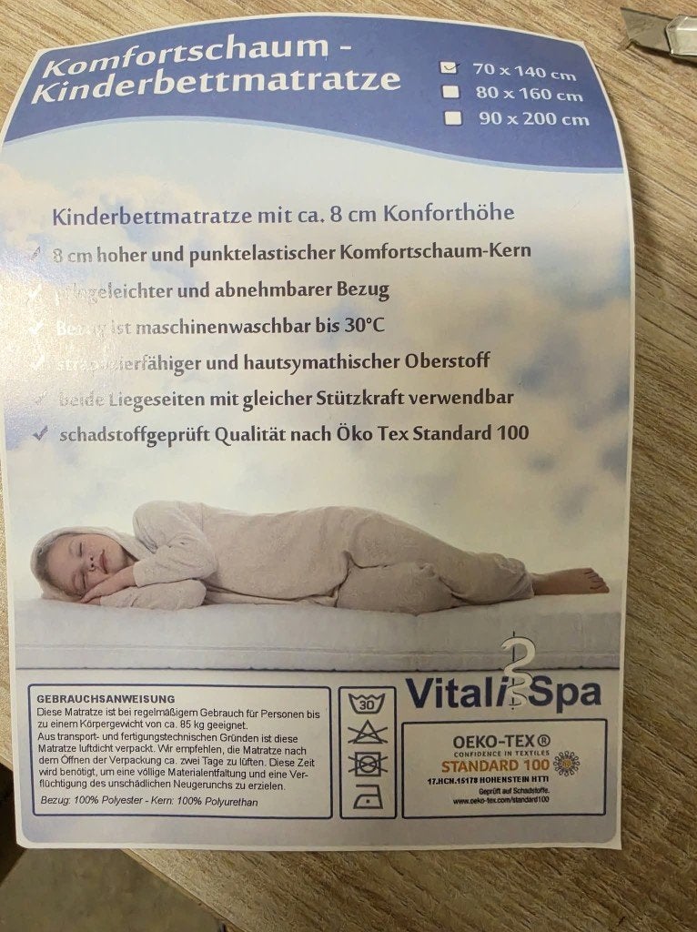 Kindermatras nieuw, Eenpersoons, Nieuw, A, A
