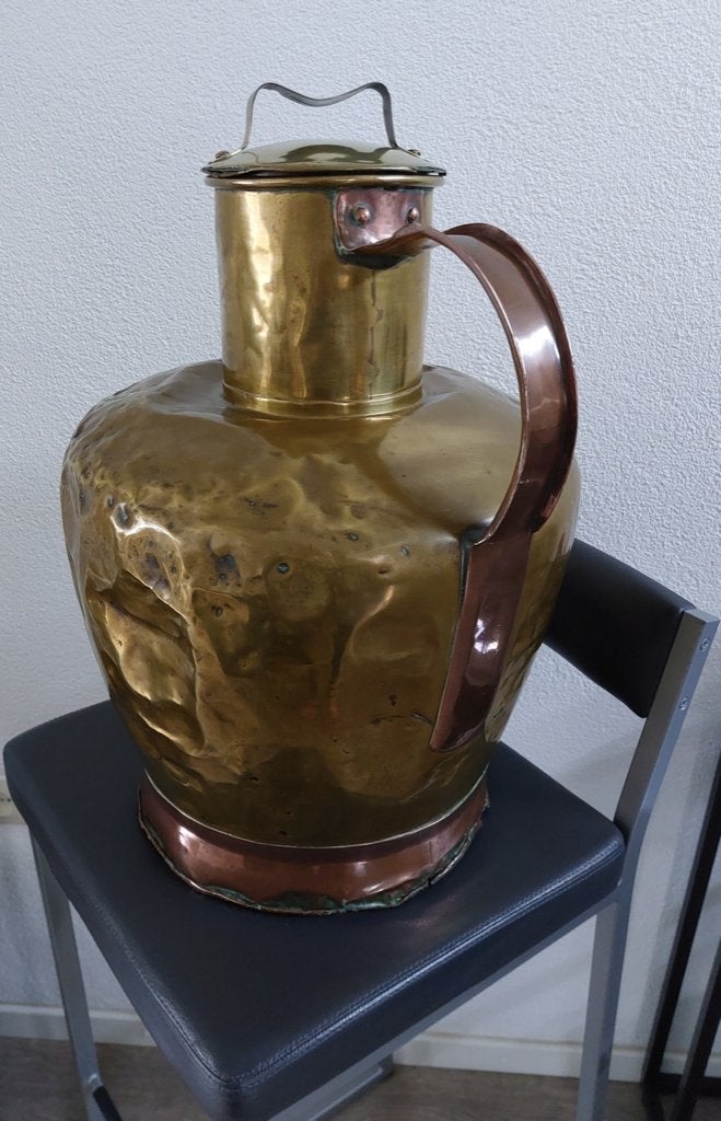 Antieke grote koperen melkbus (zie foto's)., Ophalen
