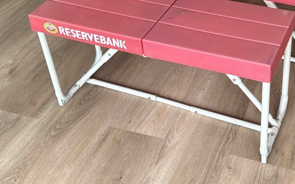 Amstel Reservebank Opvouwbaar Bankje - Gebruikt, Kunststof, Gebruikt, Twee, Ophalen of Verzenden