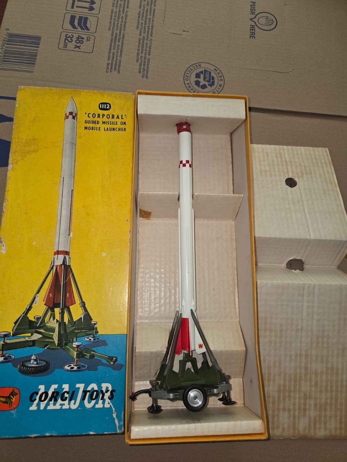 Corgi Toys Major No. 1112 'Corporal' Guided Missile on Mobil, Ophalen of Verzenden, Gebruikt, Auto, Corgi