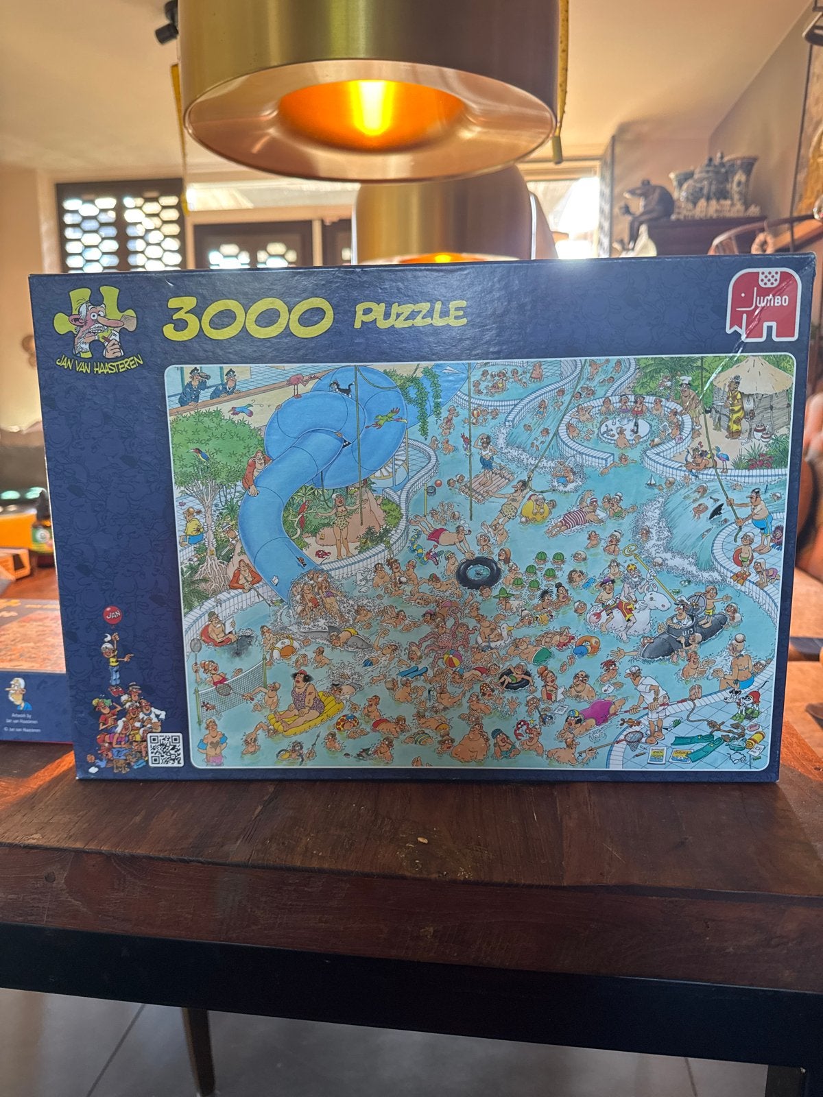 Jan van Haasteren 3000 stukjes puzzel - Zwembad, Ophalen of Verzenden, Meer dan 1500 stukjes, Zo goed als nieuw, Legpuzzel