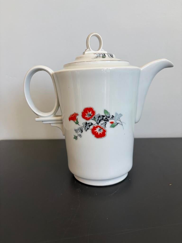 Pachtige vintage Theepot / Cafetière met Bloemenprint, Antiek en Kunst, Ophalen of Verzenden
