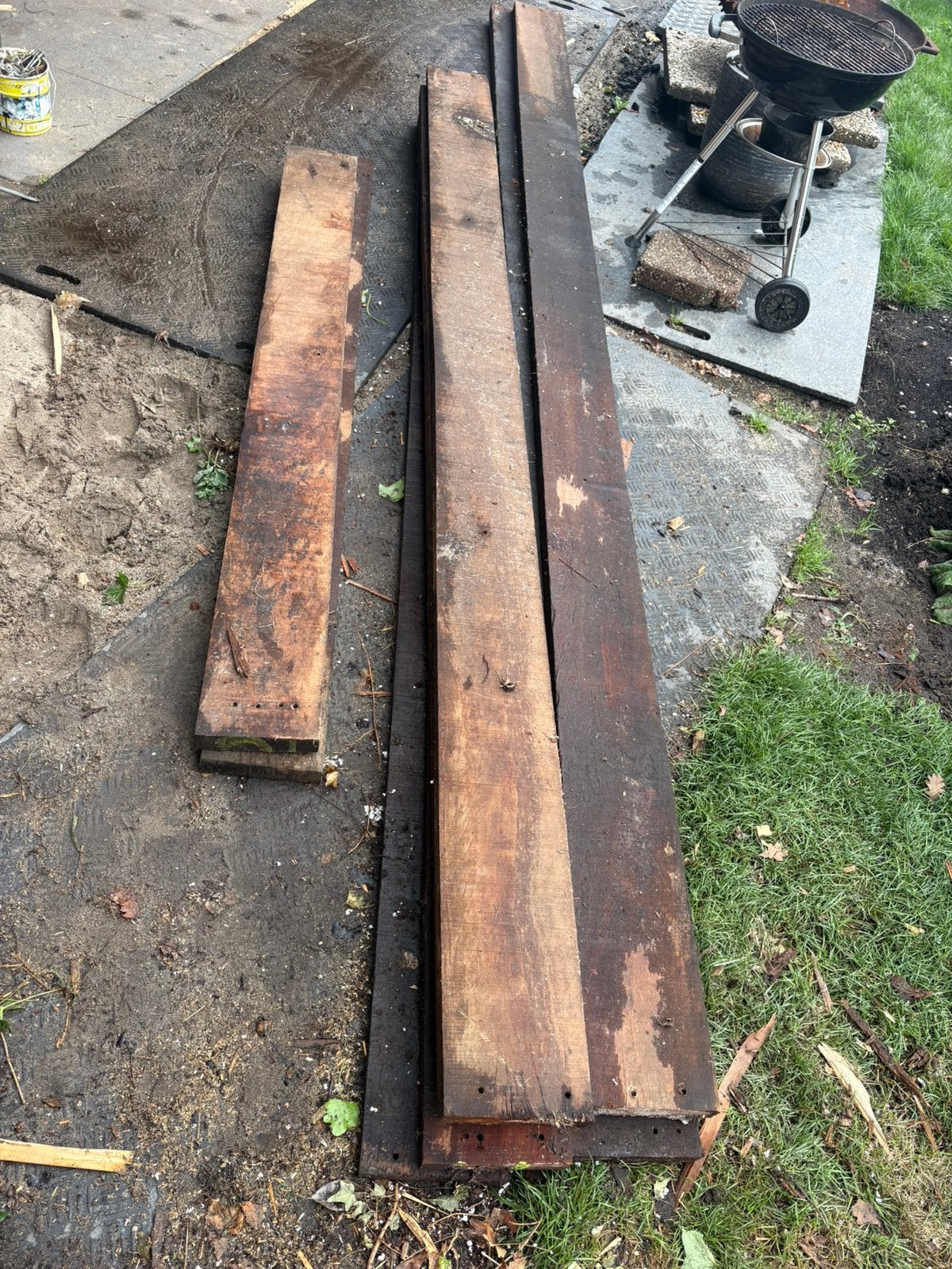 Hardhouten fundering, Ophalen of Verzenden, Zo goed als nieuw, 250 cm of meer, Balken