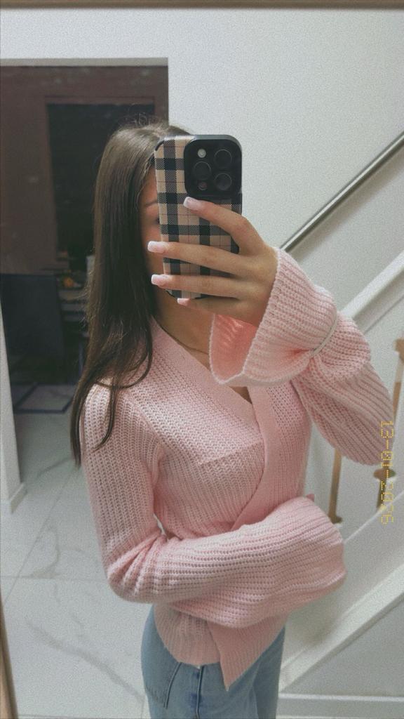 Roze overslag trui - Zo goed als nieuw, Kleding | Dames, Truien en Vesten, Ophalen of Verzenden, Zo goed als nieuw, Maat 36 (S)