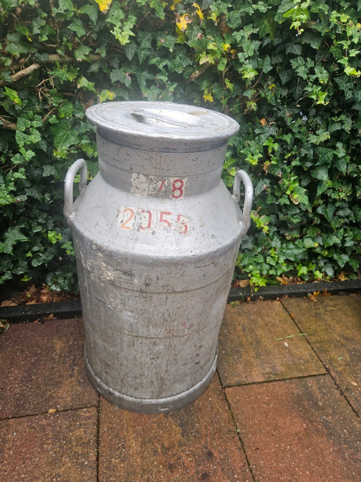 Vintage aluminium melkbus met deksel en handvatten, Ophalen of Verzenden