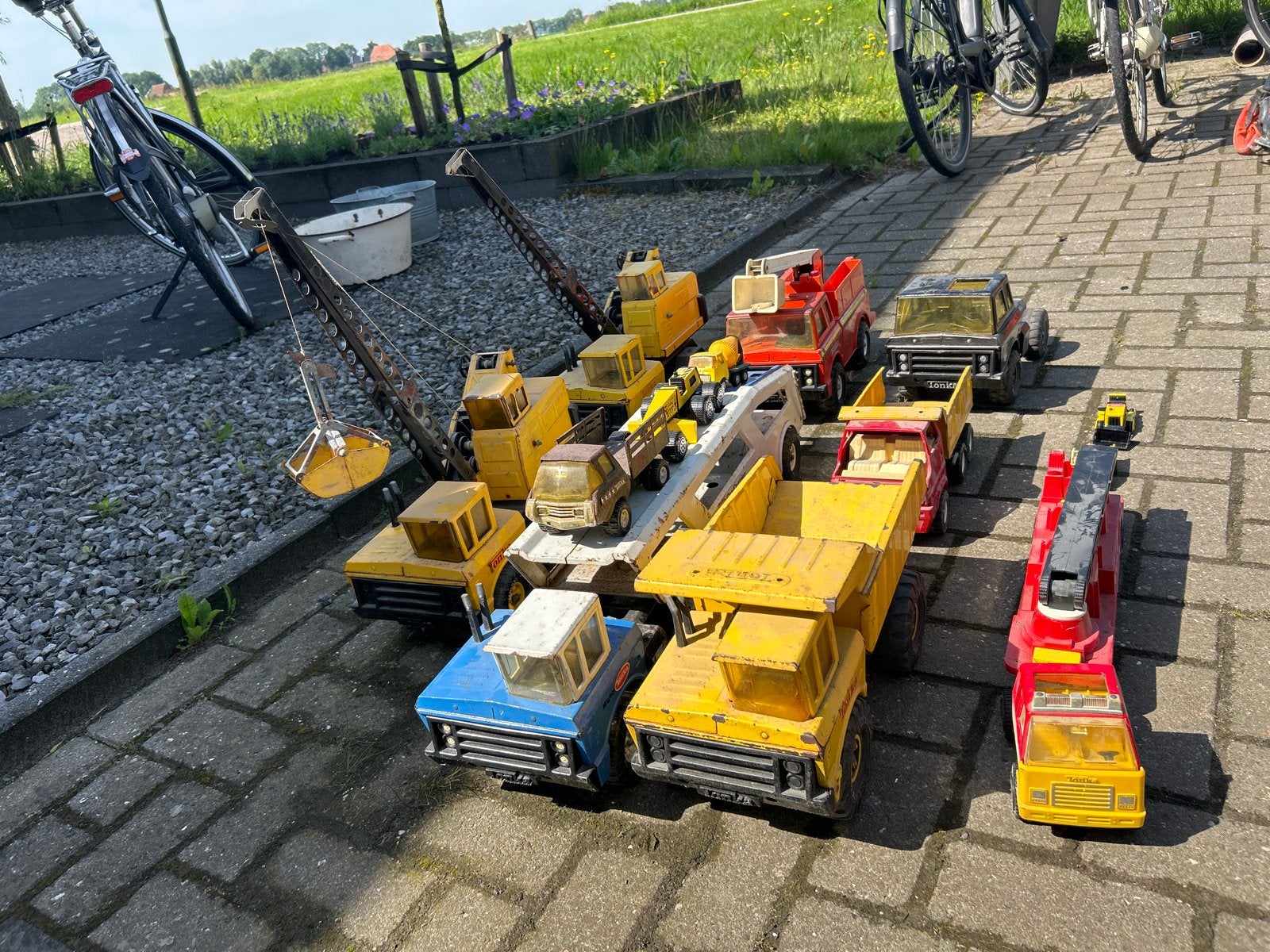 Grote partij vintage Tonka speelgoedvoertuigen, Ophalen of Verzenden, Gebruikt