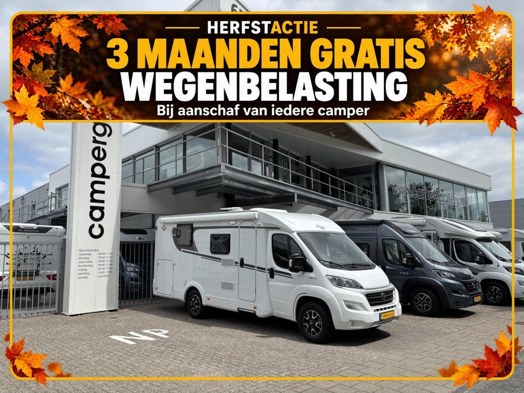 Carado V 339 QUEENSBED 6.75M CAMERA SATELLIETSCHOTEL, Caravans en Kamperen, Fiat, 6 tot 7 meter, Bedrijf, Tot en met 3