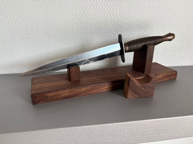 massief edel houten messenstandaard mes knife zakmes messen, Caravans en Kamperen, Kampeergereedschap, Ophalen of Verzenden, Zo goed als nieuw