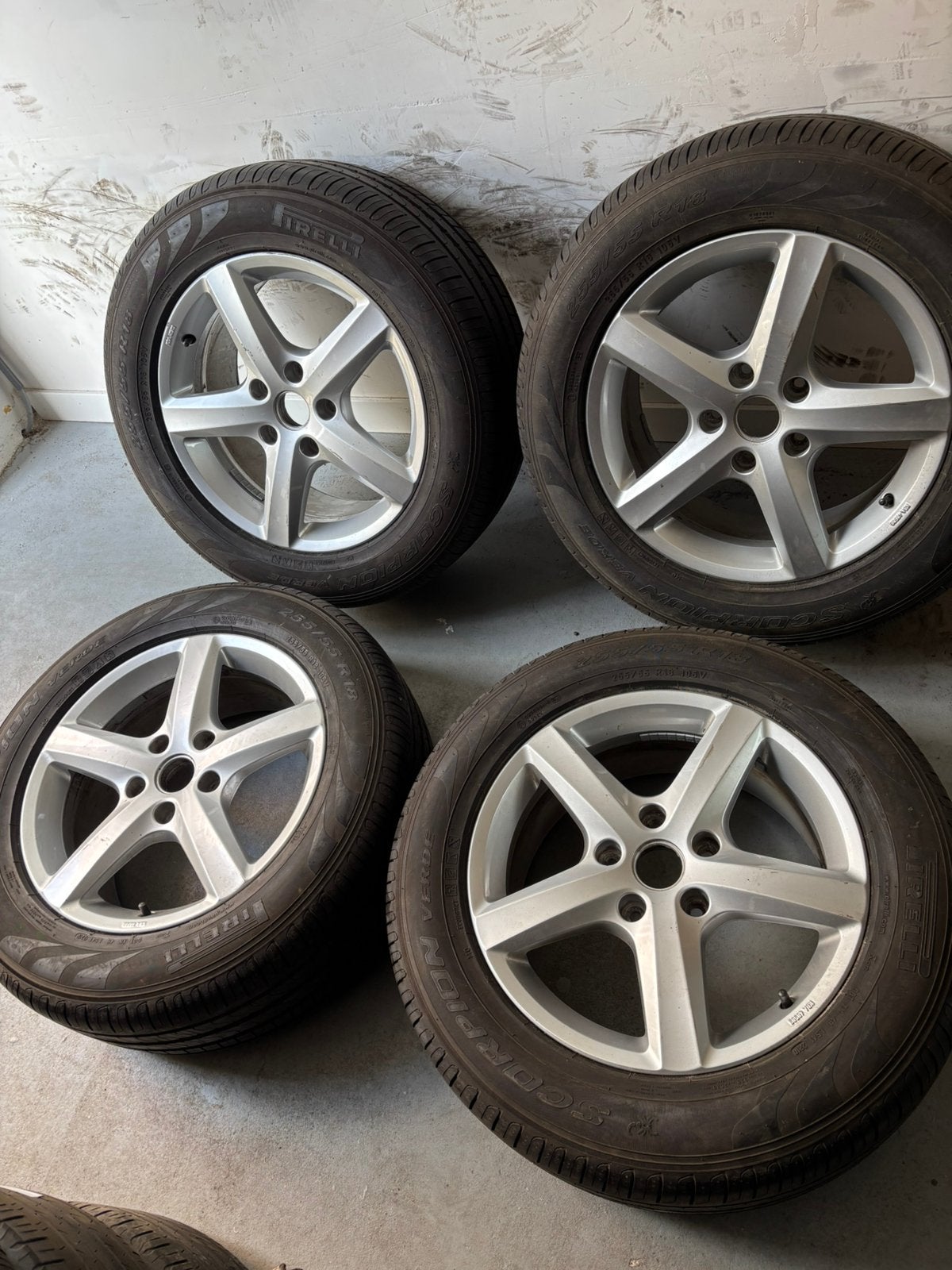 Volkswagen Touareg Audi Q7 LM zomerbanden set 255/55/18, 18 inch, Gebruikt, 255 mm, Velg(en)
