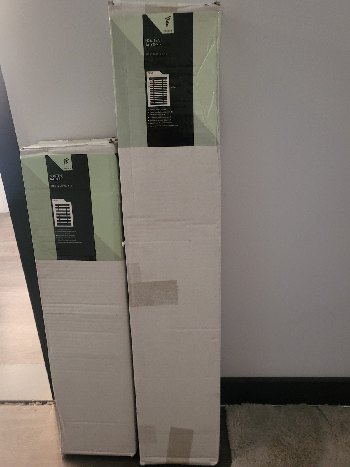 Nieuwe zwarte houten jaloezieën 60x130cm en 80x130cm, Ophalen of Verzenden