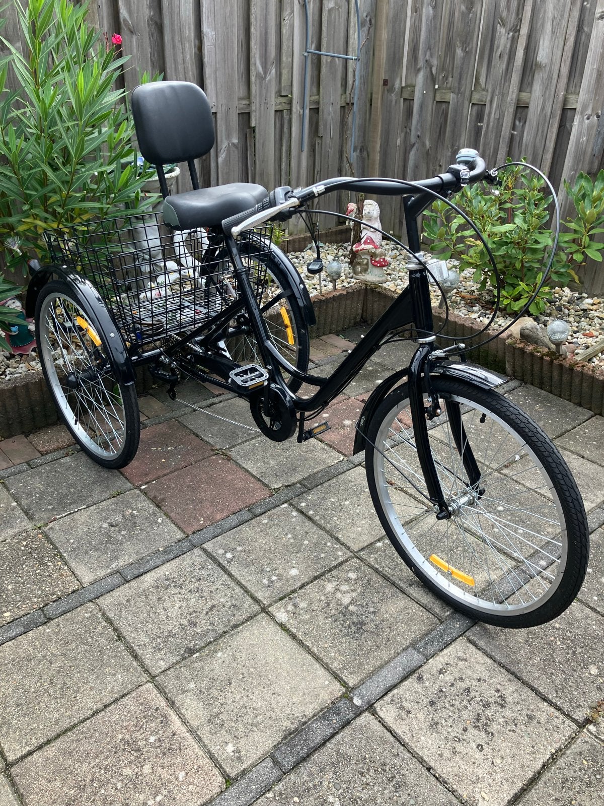 Nieuwe driewieler fiets met 7 versnellingen en rugleuning, Ophalen, Nieuw, Velgrem
