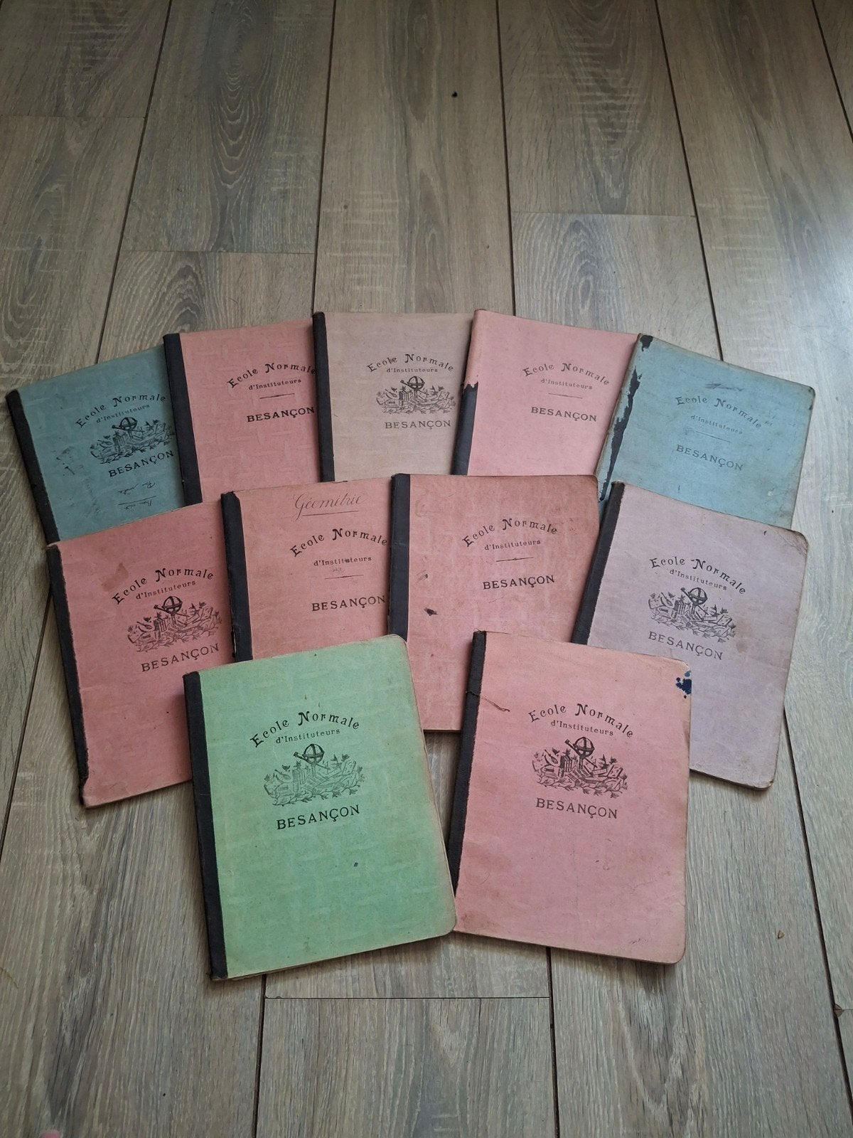 11 Oude Franse handgeschreven schoolschriften - Jaren '30, Antiek en Kunst, Ophalen of Verzenden