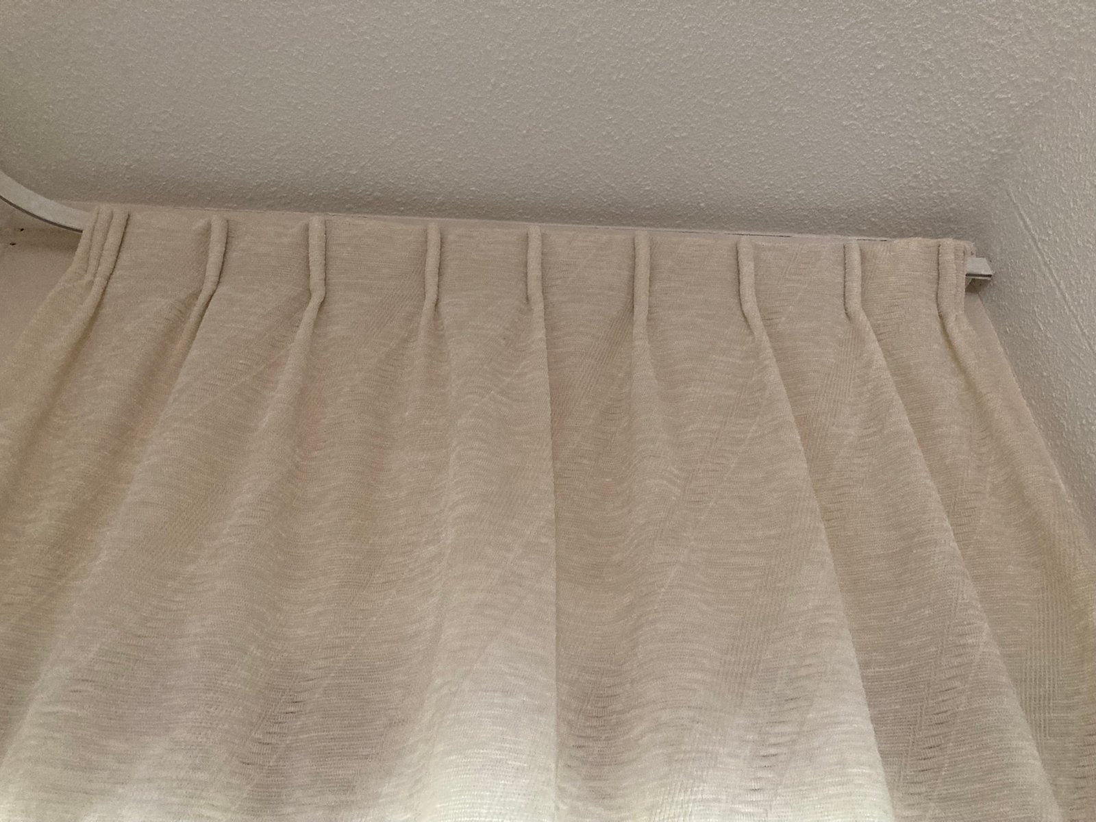 Overgordijnen crèmewit lichtdoorlatend 107x176 en 86x204 cm, Gebruikt, Overige merken, 176 cm, Ophalen of Verzenden