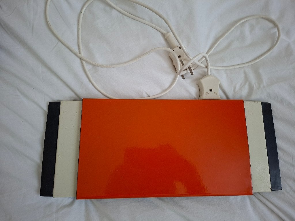 Retro Warmhoudplaat, electrisch rechaud, Oranje kleur, Kerst, Ophalen of Verzenden