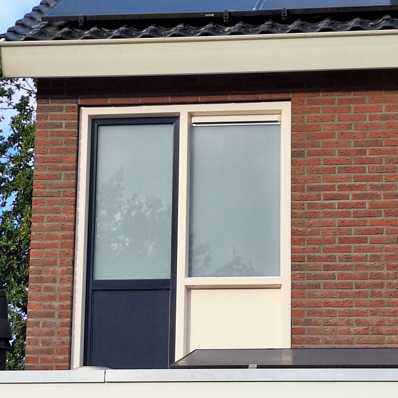 kunststof kozijn met deur, Ophalen, Gebruikt, Buitendeur, Glas