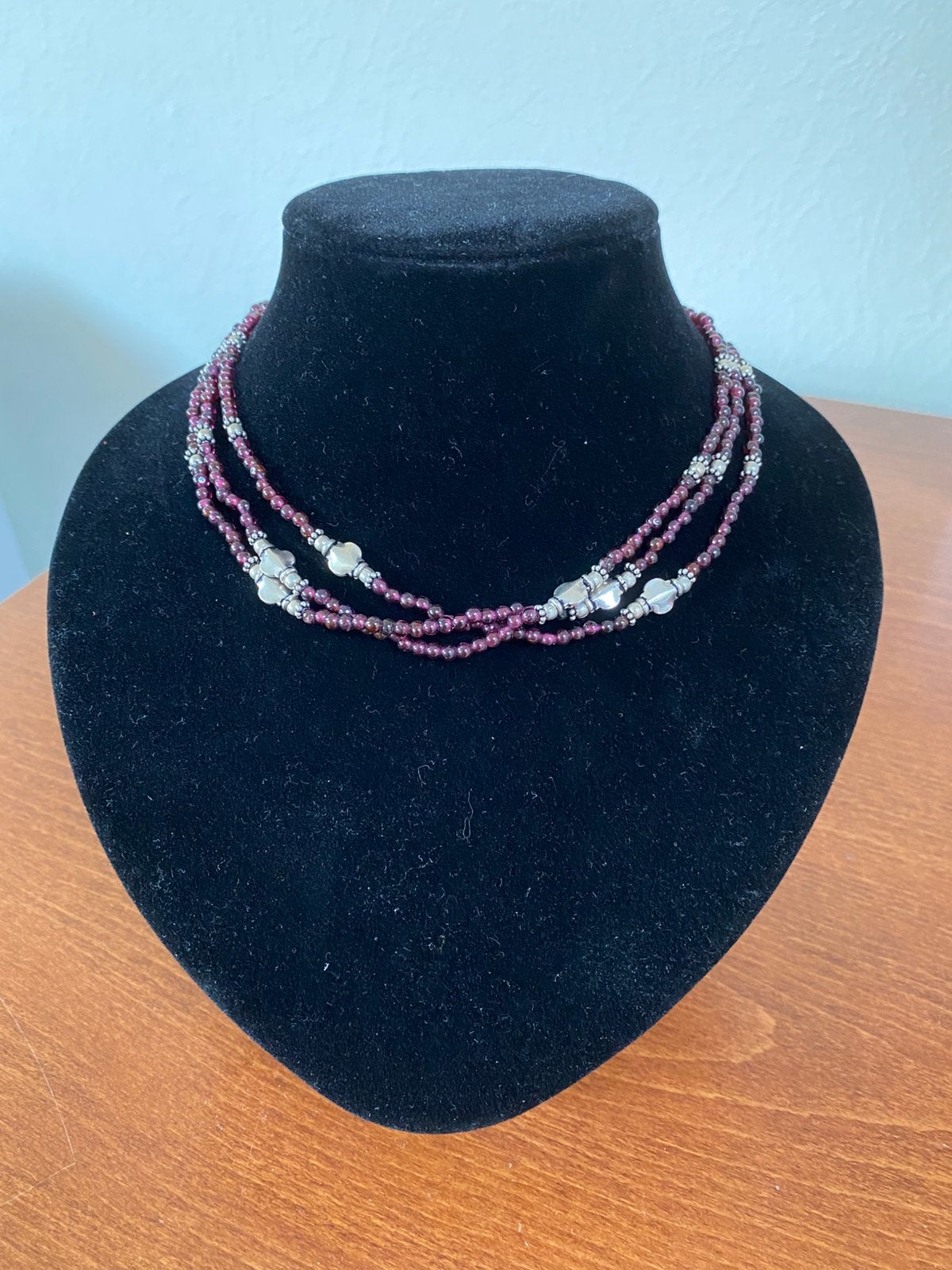 Ketting zilver met granaat, Ophalen of Verzenden, Zilver