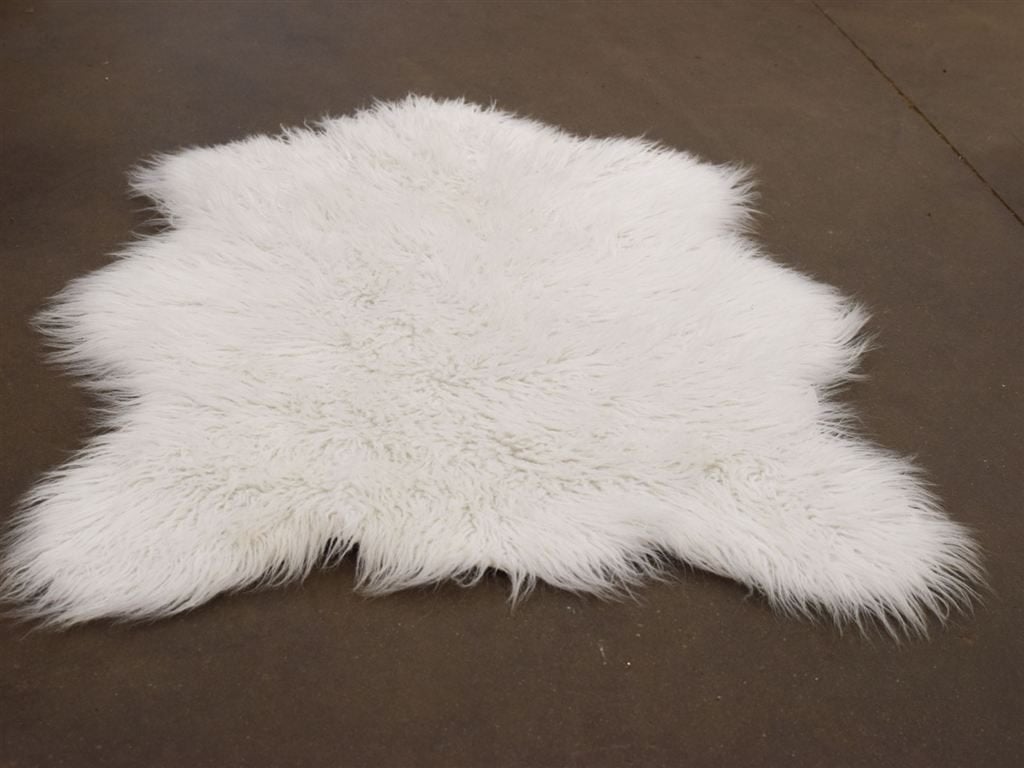 Imitatie schapenvacht vloerkleed 52265, Gebruikt, Wit, 200 cm of meer, Ophalen of Verzenden