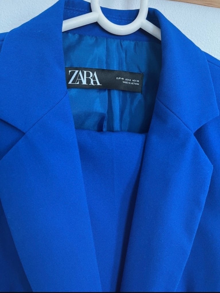 Zara dames pak maat 38, Ophalen of Verzenden, Gedragen, Maat 38/40 (M), Blauw