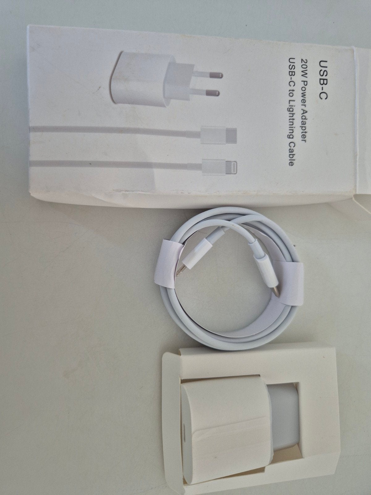 USB-C 20W Power Adapter met USB-C naar Lightning Kabel, USB-C, Nieuw, Snellader, Apple