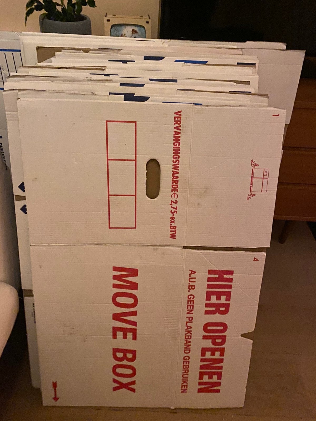 25 stuks verhuisdozen, Ophalen, 40 tot 60 cm, Opvouwbaar, Overige typen
