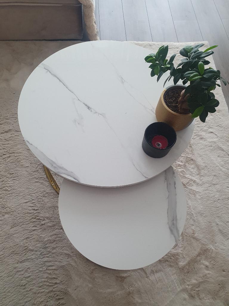 Tafel met krukjes en salontafels, Huis en Inrichting, Ophalen, 50 tot 100 cm, 50 tot 100 cm, Zo goed als nieuw