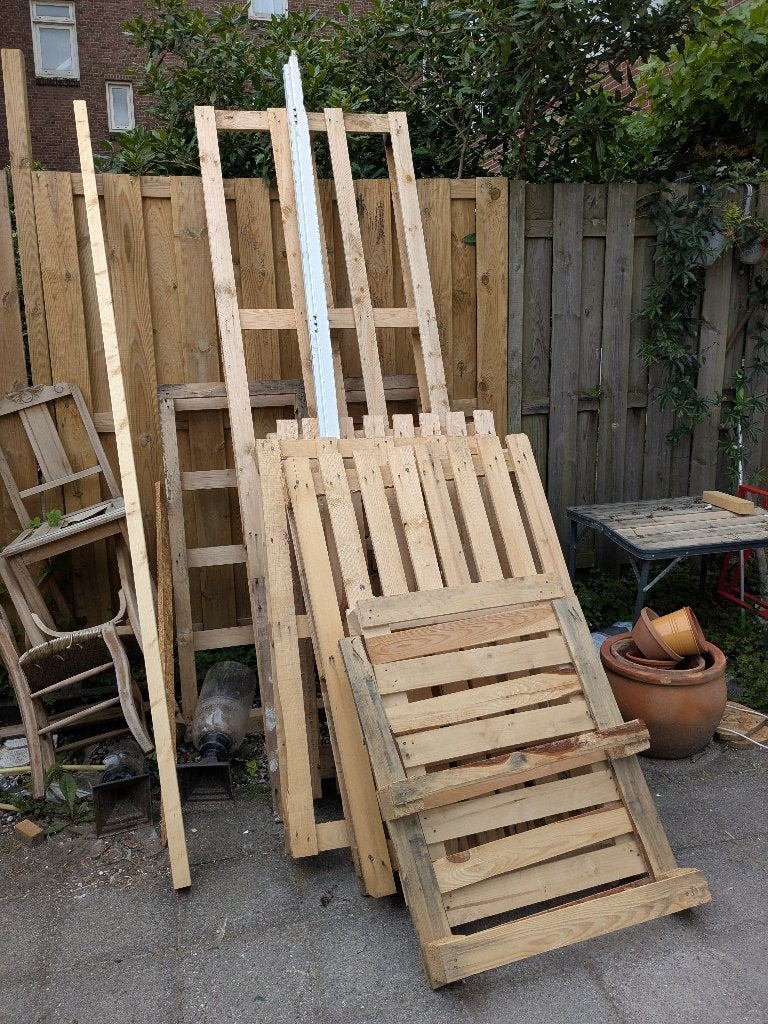 Pallethout, Doe-het-zelf en Verbouw, Hout en Planken, Ophalen, Minder dan 25 mm, Nieuw, 200 tot 250 cm