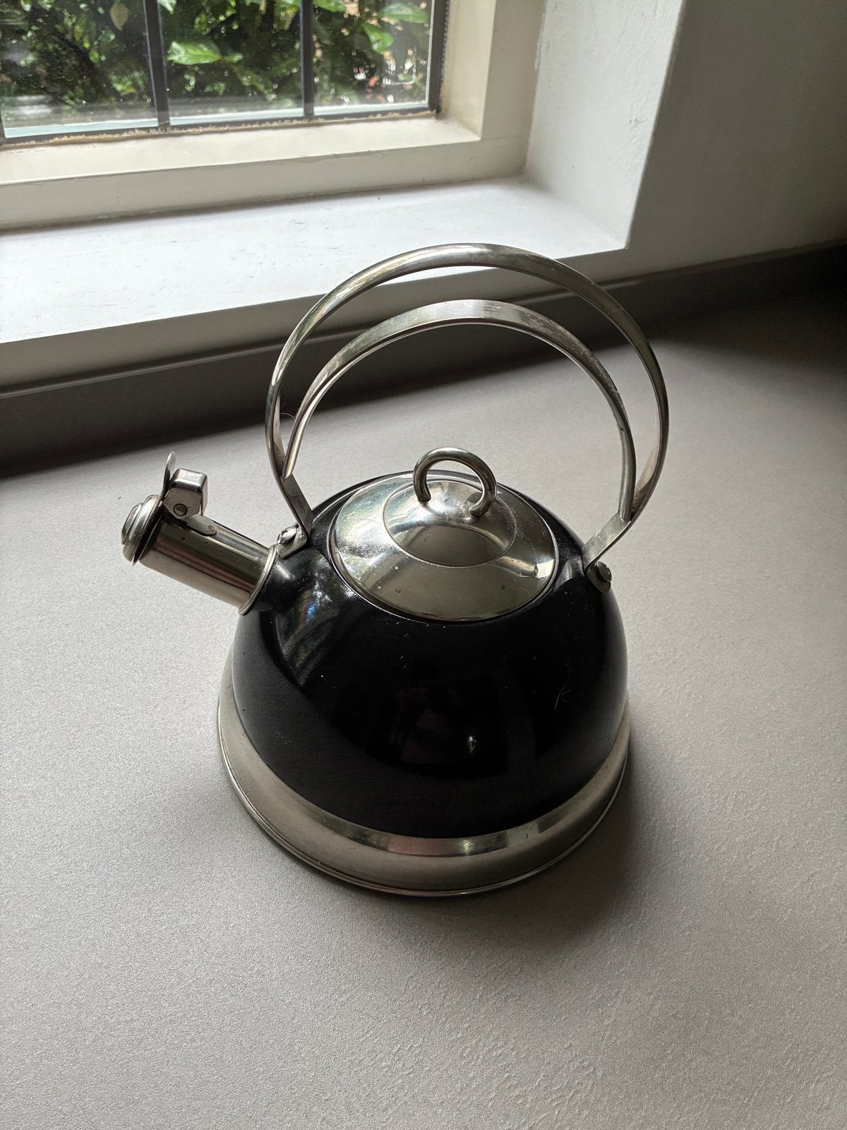 Wesco fluitketel - Zwart/Zilver -, Theepot/fluitketel, Gebruikt, Ophalen of Verzenden, Zwart